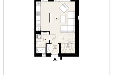 Rzut - Dom na sprzedaż 3 pokoje o powierzchni 66,92 m² - numer B7.B w Ametystowa Park