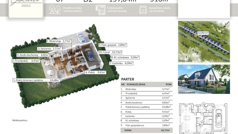 Rzut - Dom na sprzedaż 5 pokoi o powierzchni 159,04 m² - numer 7 w Osiedle Jaśminowa