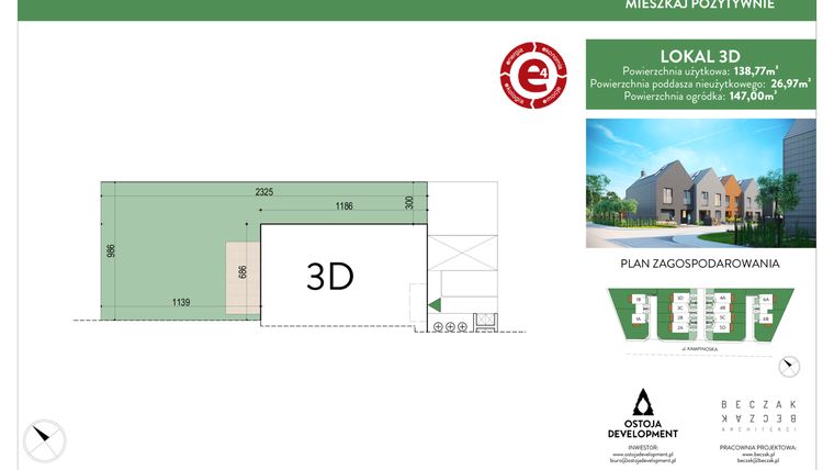 Rzut - Dom na sprzedaż 6 pokoi o powierzchni 166 m² - numer 3D w e4 Kampinoska