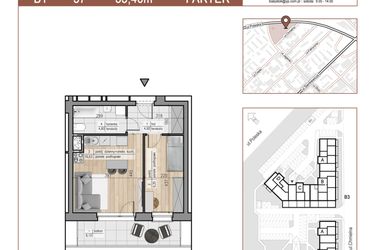 Rzut - Mieszkanie na sprzedaż 2 pokoje o powierzchni 35,4 m² - numer 57 w Urok Jagienki