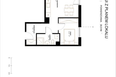 Rzut - Mieszkanie na sprzedaż 2 pokoje o powierzchni 39,51 m² - numer A2.1.67 w Altro A2/1
