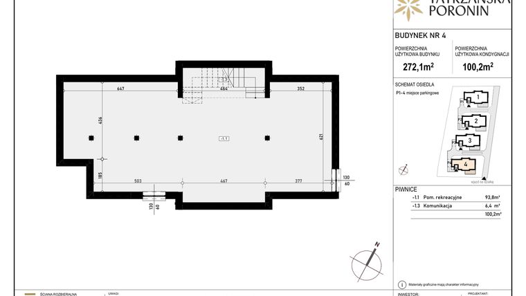 Rzut - Dom na sprzedaż 5 pokoi o powierzchni 272,1 m² - numer 4 w Poronin Tatrzańska