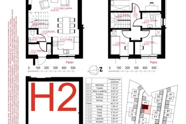 Rzut - Dom na sprzedaż 4 pokoje o powierzchni 134,7 m² - numer H2 w Gostyńska Invest II