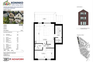 Rzut - Mieszkanie na sprzedaż 4 pokoje o powierzchni 95,88 m² - numer 10.B w Osiedle Koninko