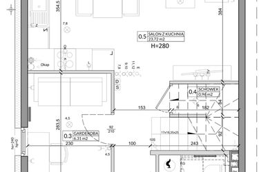 Rzut - Dom na sprzedaż 5 pokoi o powierzchni 85,96 m² - numer 33A w Zielono Mi etap V