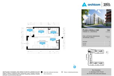 Rzut - Mieszkanie na sprzedaż 2 pokoje o powierzchni 50,28 m² - numer CDEF.184 w Wieża Jeżyce etap II