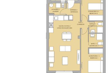 Rzut - Dom na sprzedaż 2 pokoje o powierzchni 75,38 m² - numer 9 w Szeregowce w Orihuela, SP-35149