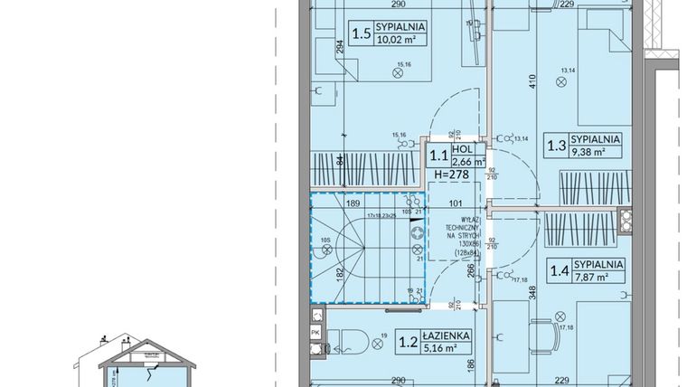 Rzut - Dom na sprzedaż 4 pokoje o powierzchni 77,99 m² - numer 29B w Osiedle Słoneczne etap III