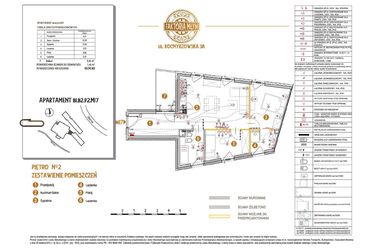 Rzut - Mieszkanie na sprzedaż 3 pokoje o powierzchni 63,34 m² - numer B1.B2.P2.M17 w Faktoria Młyn