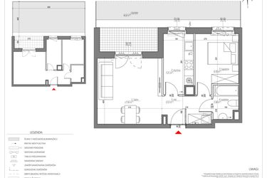 Rzut - Mieszkanie na sprzedaż 2 pokoje o powierzchni 43,38 m² - numer C/092/M w City Vibe