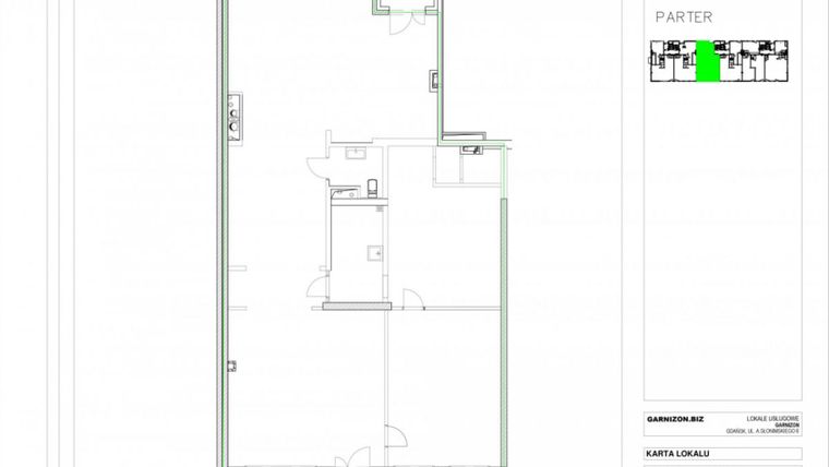 Rzut - Lokal użytkowy na sprzedaż 1 pokój o powierzchni 188,48 m² - numer G/US/S6/U3/U11 w Garnizon