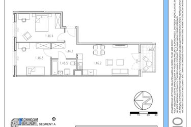 Rzut - Mieszkanie na sprzedaż 2 pokoje o powierzchni 62,99 m² - numer 46 w Osiedle Solne etap II