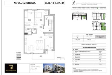 Rzut - Mieszkanie na sprzedaż 4 pokoje o powierzchni 74,08 m² - numer 35 w Nova Jeziorowa