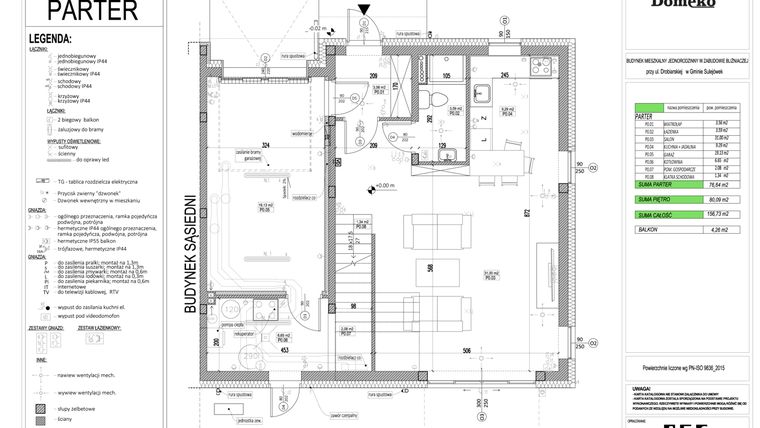 Rzut - Dom na sprzedaż 6 pokoi o powierzchni 156,95 m² - numer 24C w Osiedle Drobiarska