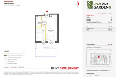 Rzut - Mieszkanie na sprzedaż 2 pokoje o powierzchni 35,56 m² - numer 38 w Nova Viva Garden 8
