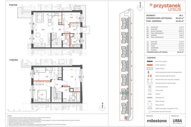 Rzut - Dom na sprzedaż 5 pokoi o powierzchni 91,16 m² - numer 2B.1 w Przystanek Ursus