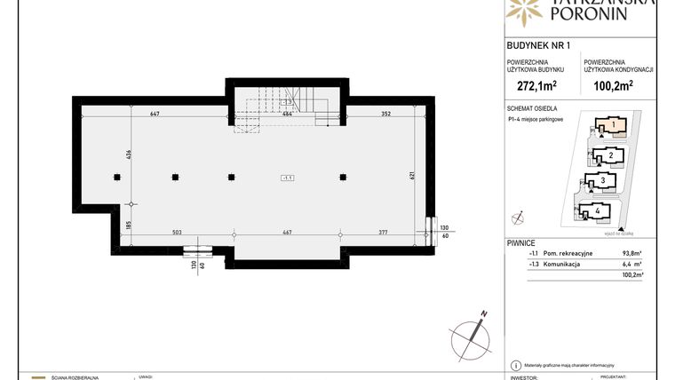 Rzut - Dom na sprzedaż 5 pokoi o powierzchni 272,1 m² - numer 1 w Poronin Tatrzańska