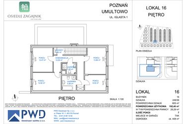 Rzut - Dom na sprzedaż 7 pokoi o powierzchni 192,4 m² - numer 16 w Osiedle Zagajnik etap II - domy jednorodzinne, szereg