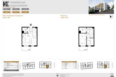 Rzut - Mieszkanie na sprzedaż 3 pokoje o powierzchni 61,06 m² - numer LM16 w Kameralna Koszykarska