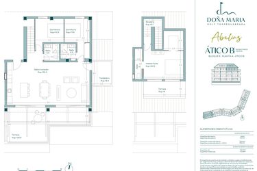 Rzut - Mieszkanie na sprzedaż 3 pokoje o powierzchni 178 m² - numer ATICO B w Finca Dona Maria