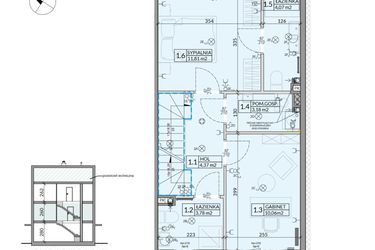 Rzut - Dom na sprzedaż 5 pokoi o powierzchni 123,68 m² - numer 5 w Wille Stolema