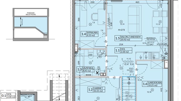 Rzut - Mieszkanie na sprzedaż 4 pokoje o powierzchni 62,57 m² - numer 65B w Domy na Witosa etap 2A i 2B