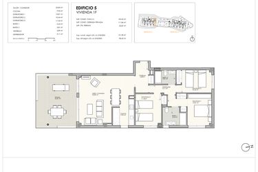 Rzut - Mieszkanie na sprzedaż 3 pokoje o powierzchni 120,65 m² - numer 511F w Camarate Hills II