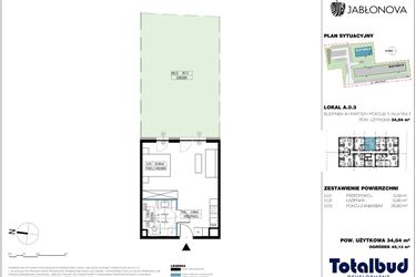 Rzut - Mieszkanie na sprzedaż 1 pokój o powierzchni 34,99 m² - numer A.0.3 w Jabłonova