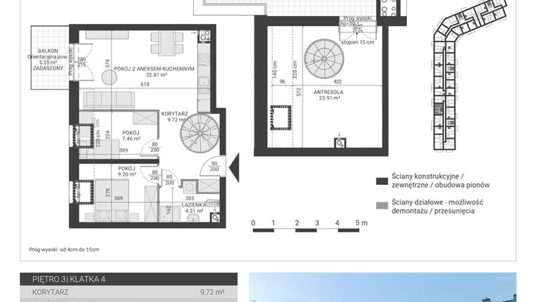 Rzut - Mieszkanie na sprzedaż 3 pokoje o powierzchni 77,41 m² - numer 118 w Ignatki Forest etap II