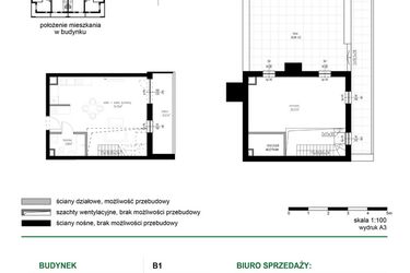 Rzut - Mieszkanie na sprzedaż 1 pokój o powierzchni 65,48 m² - numer M26 w Wędrowna