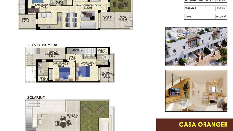 Rzut - Dom na sprzedaż 3 pokoje o powierzchni 95,95 m² - numer 8 w Domy w Orihuela - 72500927