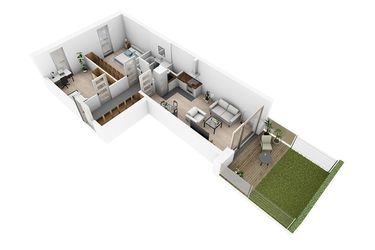 Rzut - Mieszkanie na sprzedaż 3 pokoje o powierzchni 53,96 m² - numer N4.31 w Osiedle Narcyzowe