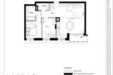 Rzut - Mieszkanie na sprzedaż 3 pokoje o powierzchni 63,52 m² - numer B70 w Osiedle pod Klonami "Klonowa 11"
