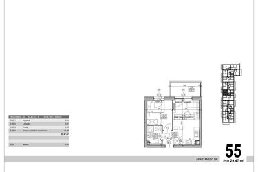 Rzut - Mieszkanie na sprzedaż 2 pokoje o powierzchni 29,47 m² - numer A.9.M.55 w Sobola Biel A9