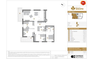 Rzut - Mieszkanie na sprzedaż 5 pokoi o powierzchni 104,46 m² - numer C.6 w Wille Biskupin