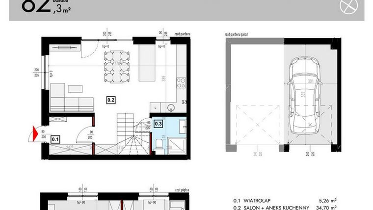 Rzut - Mieszkanie na sprzedaż 4 pokoje o powierzchni 103,74 m² - numer L8/2 w Osiedle Malarska etap VII