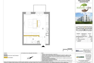 Rzut - Mieszkanie na sprzedaż 1 pokój o powierzchni 35,58 m² - numer I.24 w Osiedle Natura Life budynki GHI