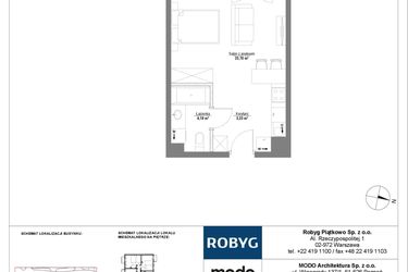 Rzut - Mieszkanie na sprzedaż 1 pokój o powierzchni 31,22 m² - numer 3M13 w Początek Piątkowo bud. F
