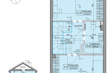 Rzut - Dom na sprzedaż 3 pokoje o powierzchni 65,67 m² - numer 92B w Nova Magdalenka 7 etap IX-XII