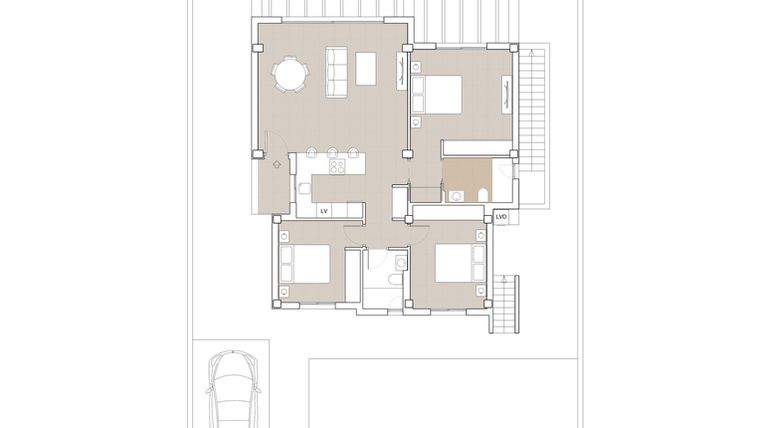 Rzut - Dom na sprzedaż 5 pokoi o powierzchni 208,15 m² - numer 5 w Wille Olivo w Polop, Ref: RD-97570