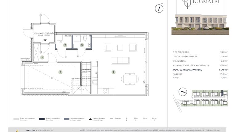 Rzut - Dom na sprzedaż 5 pokoi o powierzchni 159,96 m² - numer 12.B w Oaza Kosmatki