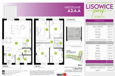 Rzut - Mieszkanie na sprzedaż 4 pokoje o powierzchni 114,74 m² - numer A.2.6.A w Lisowice Milo Dobry Deweloper