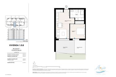 Rzut - Mieszkanie na sprzedaż 1 pokój o powierzchni 69,5 m² - numer 108 w Alonis Living