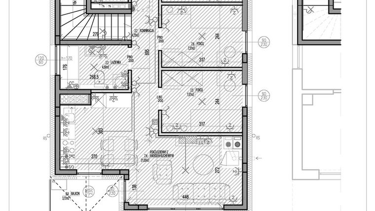 Rzut - Mieszkanie na sprzedaż 4 pokoje o powierzchni 62,96 m² - numer K1.2 w HEJ! Baniocha K