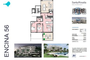 Rzut - Mieszkanie na sprzedaż 2 pokoje o powierzchni 84 m² - numer 20 w Santa Rosalía - Murcia