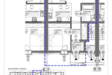 Rzut - Mieszkanie na sprzedaż 3 pokoje o powierzchni 55,45 m² - numer 7 w Apartamenty Koluszki