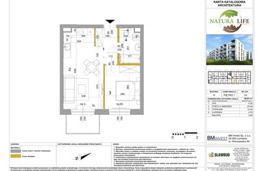 Rzut - Mieszkanie na sprzedaż 2 pokoje o powierzchni 40,02 m² - numer H.23 w Osiedle Natura Life budynki GHI