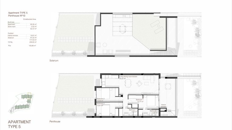 Rzut - Dom na sprzedaż 3 pokoje o powierzchni 117,03 m² - numer 10 w Domy w San Javier - 34403440