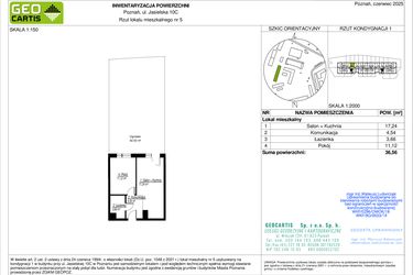 Rzut - Mieszkanie na sprzedaż 2 pokoje o powierzchni 36,56 m² - numer 10C/5 w Jasielska 8C etap II