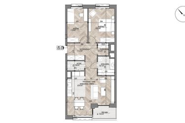 Rzut - Mieszkanie na sprzedaż 3 pokoje o powierzchni 72,91 m² - numer 8 w Apartamenty Czysta